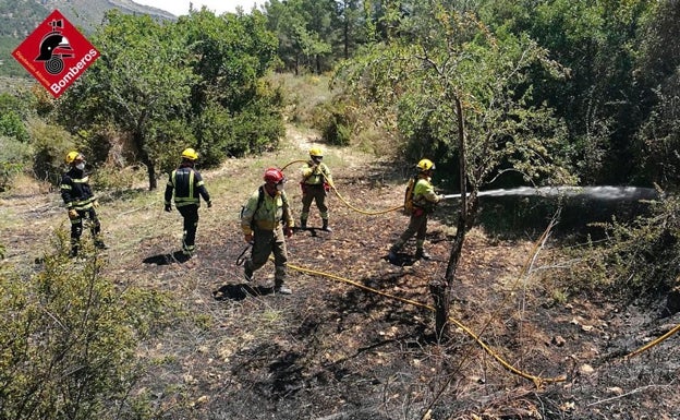 Un incendio quema 5.000 metros cuadrados de pastizal en Finestrat sin causar heridos