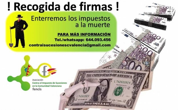 La Asociación Contra el Impuesto de Sucesiones en la Comunitat inicia una campaña de recogida de firmas