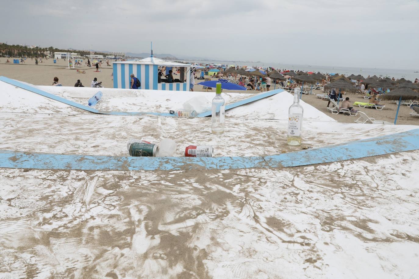 Vandalismo en la playa de Valencia