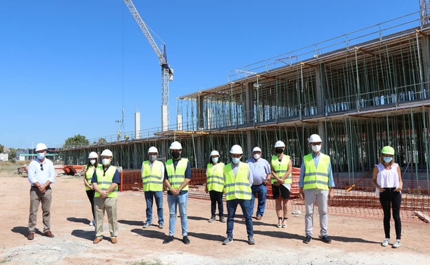 Avanzan las obras de construcción del IES número 5 de Sagunto con la estructura del edificio