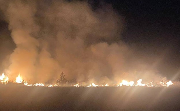 Los bomberos sofocan un incendio de madrugada en la cementera de Alicante