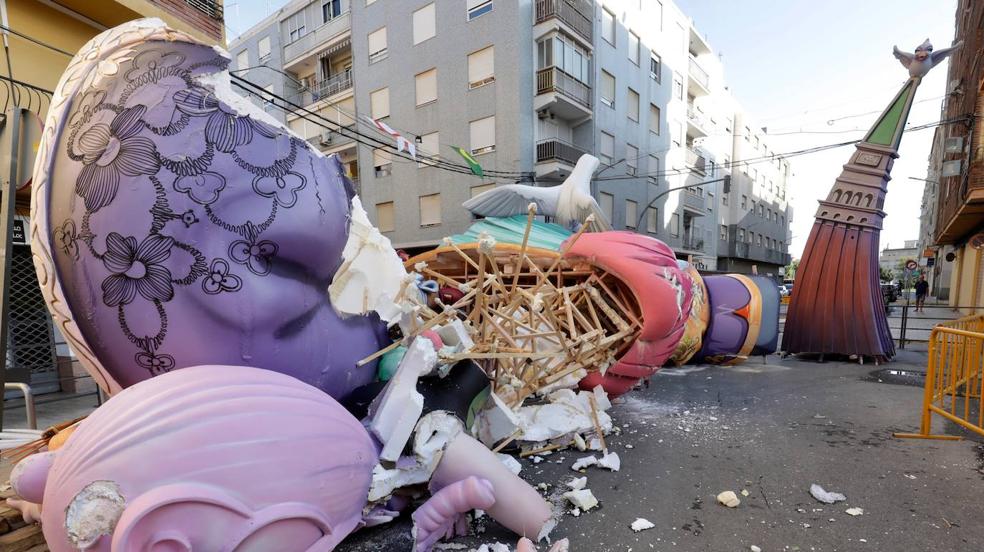 La tormenta también daña las fallas infantiles