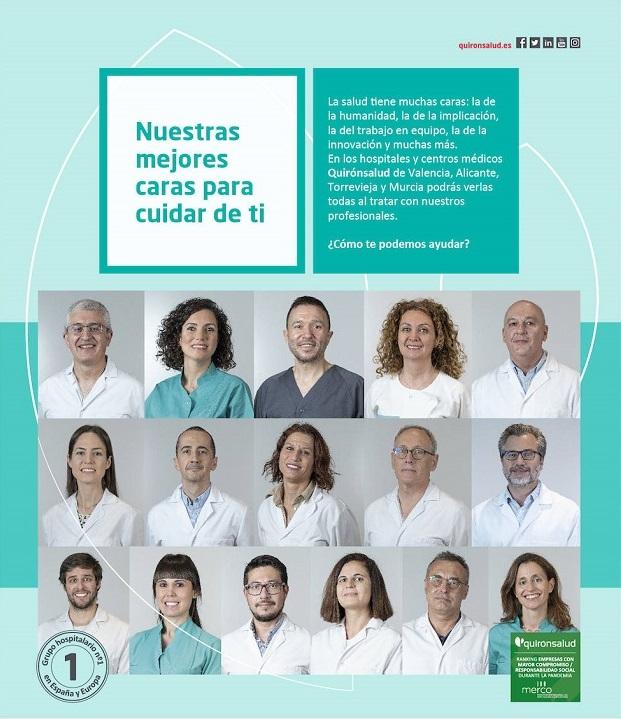 Quirónsalud presenta la campaña «Nuestras mejores caras para cuidar de ti» para poner en valor el papel de los sanitarios en el cuidado de nuestra salud