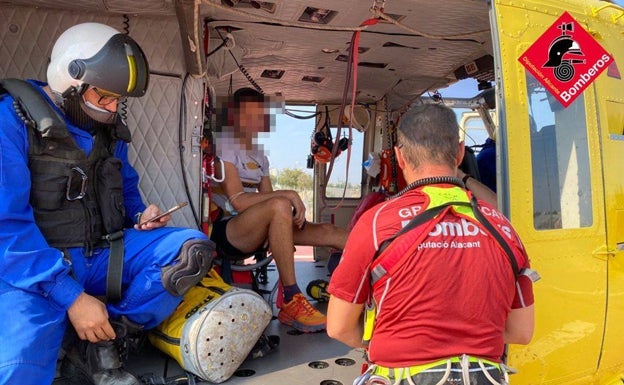 Rescatado en helicóptero por una posible fractura de la tibia en la subida al Montcabrer