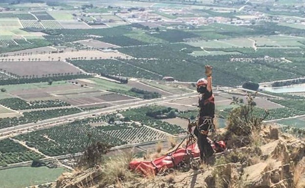 Un escalador resulta herido tras caerle una roca encima en la vía ferrata de Callosa de Segura