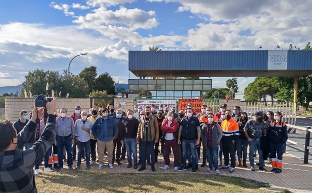 Protesta de trabajadores de Pilkington en Sagunto