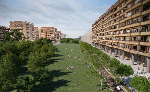 Un bulevar verde sustituirá la playa de vías entre Giorgeta y la ronda sur de Valencia