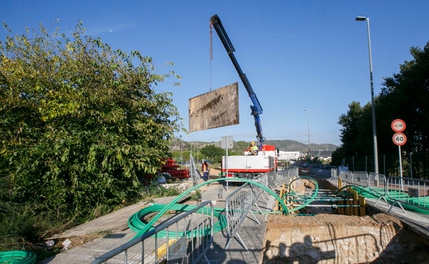 Nuevos cortes de tráfico en Blasco Ibáñez de Gandia por las obras de la alta tensión