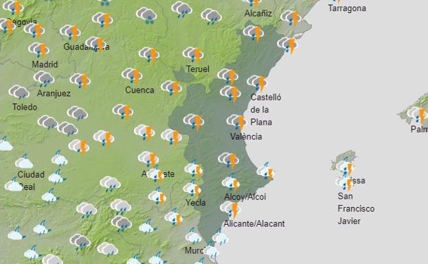 Mapa programado para el martes. 