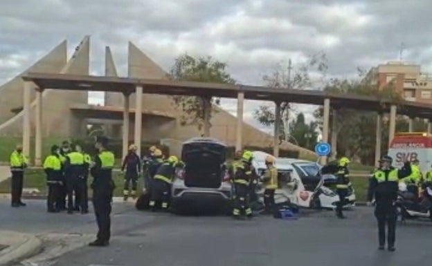 Tres heridos en un accidente múltiple en uno de los accesos a Alicante