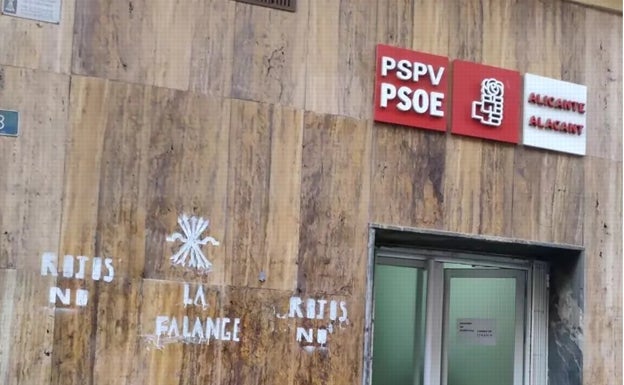 El PSPV condena las pintadas de 'Rojos No' en su sede: «Nadie nos silenciará con sus mensajes de odio»