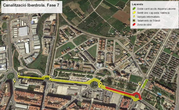 Vuelven los cortes de calles en Gandia por las obras de alta tensión