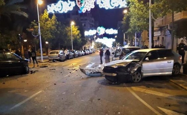 Detenido en Elche un conductor ebrio por provocar un accidente de tráfico y golpear a un agente de la Policía Local