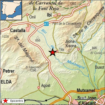 Segundo terremoto registrado en Tibi en dos días