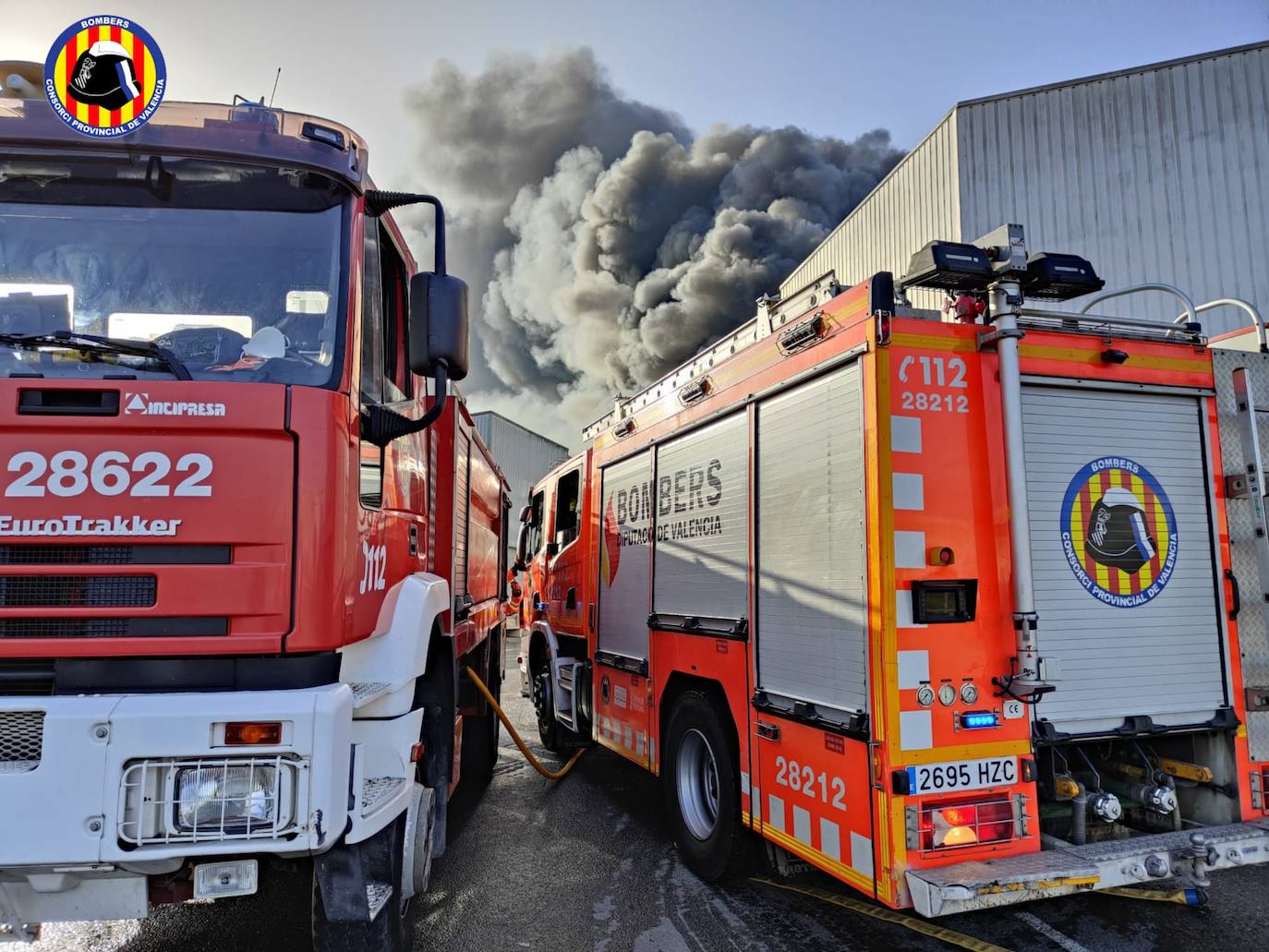 Incendio industrial en Náquera