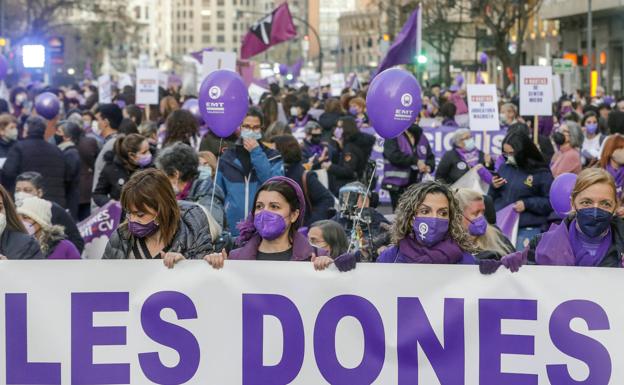 La lucha violeta unida en Valencia el 8-M