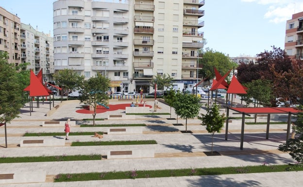 Así quedará la plaza que va a reformar Oliva con 430.000 euros