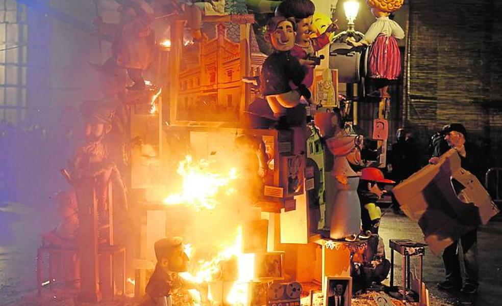 Cremà ayudada con cajas de cartón