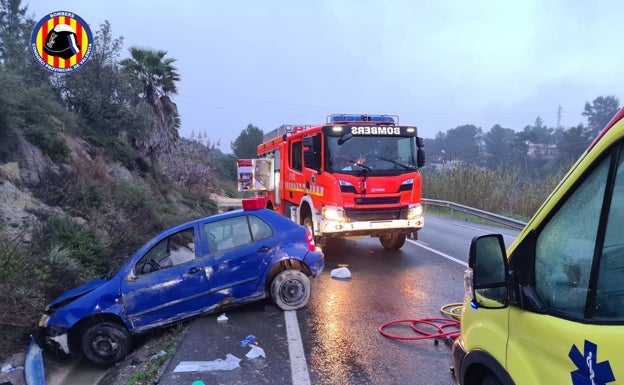 Herido un hombre en un accidente de tráfico en la CV-41