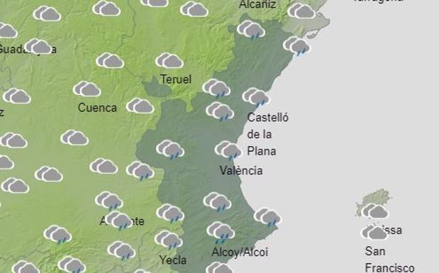 Previsión de lluvias en Castellón para el jueves 24 de marzo