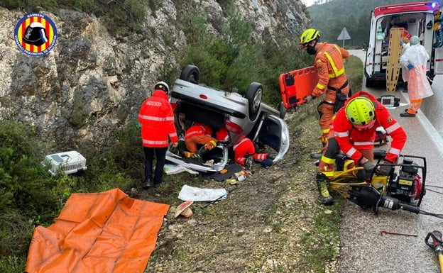 Tres heridos en dos accidente de tráfico en la CV-610 entre Genovés y Benigànim y en Ontinyent