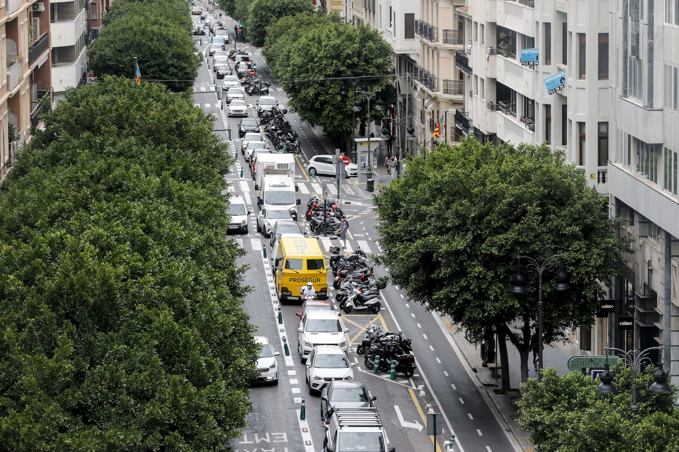 Una auditoría demuestra el elevado riesgo de accidentes en la calle Colón de Valencia