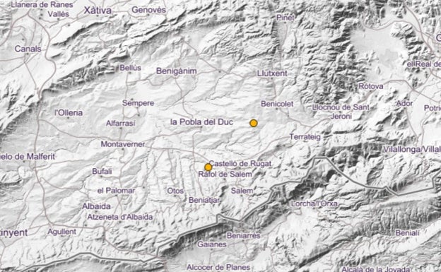 Dos terremotos con 4 minutos de diferencia en dos municipios de la Vall d'Albaida