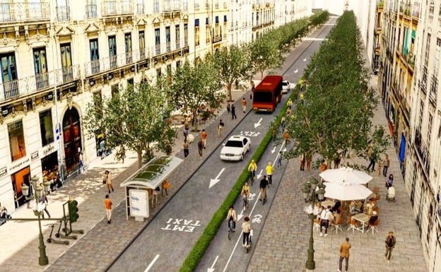 Así es la propuesta de Ciudadanos para una calle Colón de Valencia casi peatonal