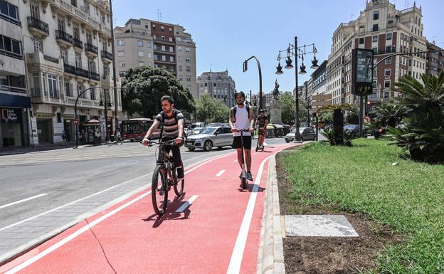 Un nuevo carril bici de 375 metros en el centro de Valencia