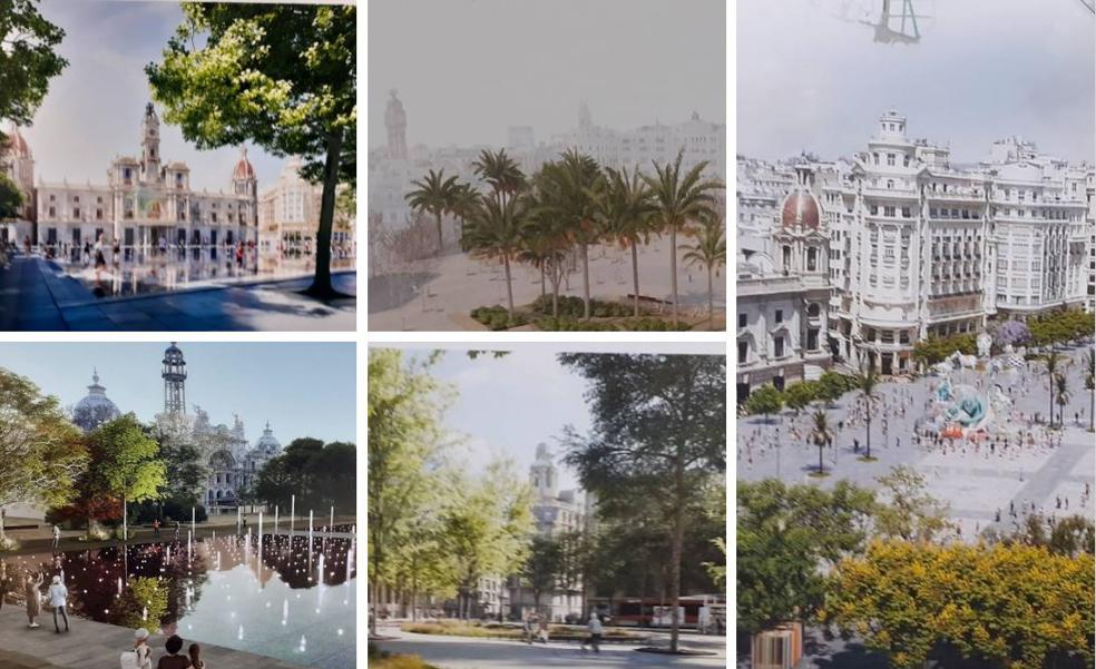 Láminas de agua y bosques para la nueva plaza del Ayuntamiento de Valencia