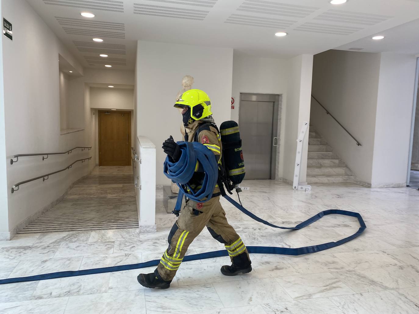 Simulacro de incendio en el Museo de Bellas Artes de Valencia