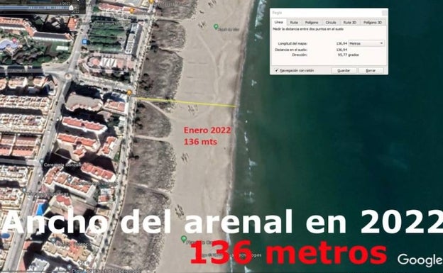 Canet pide a Costas un proyecto que frene la erosión de su playa después de perder 35 metros desde 2019