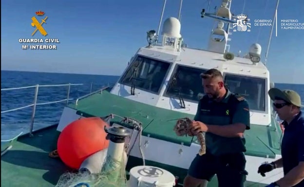 Localizan y retiran dos redes ilegales en el Cabo de las Huertas