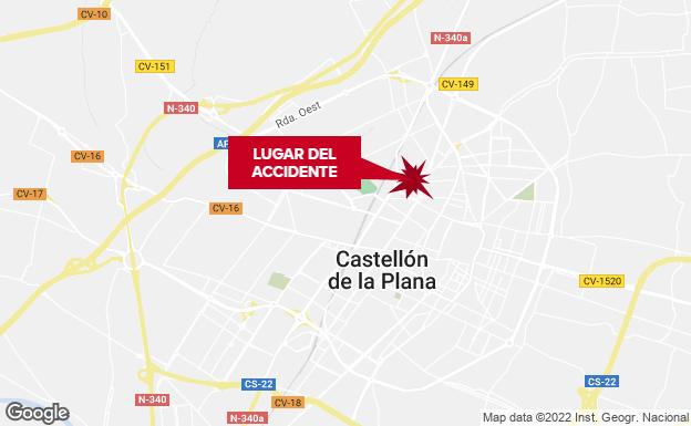 Atropella a un anciano, se da a la fuga y se choca contra una farola en Castellón