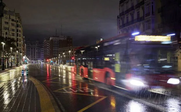 Valencia en una noche lluviosa