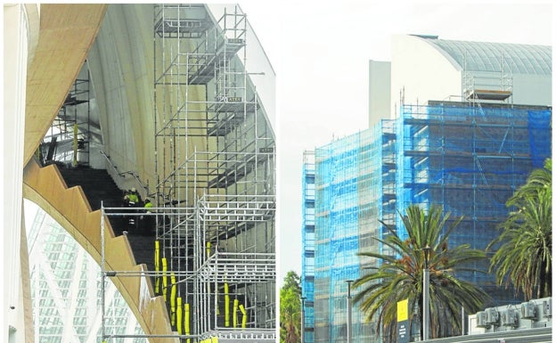 El Palau de la Música y Les Arts, dos auditorios entre andamios