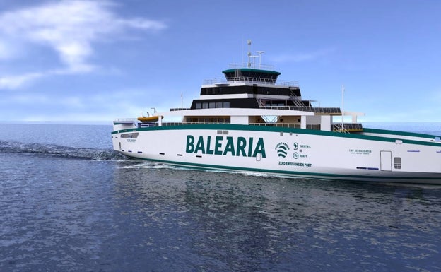 Baleària bota el ferry eléctrico 'Cap de Barbaria' que incorporará en verano a su flota