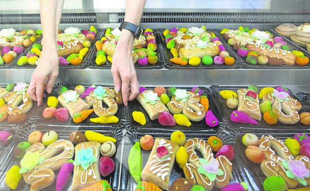 Conchas de mazapán preparadas. 