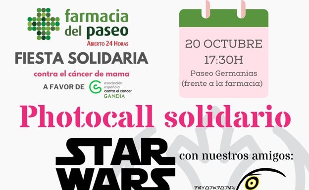 Fiesta solidaria contra el cáncer de mama en la Farmacia del Paseo de Gandia