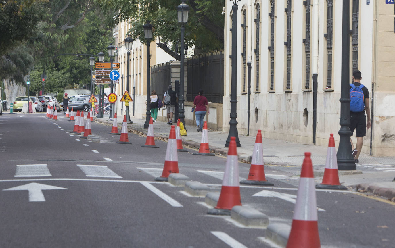 Vecinos de la Alameda recogen firmas contra el «embudo» de un carril ciclista