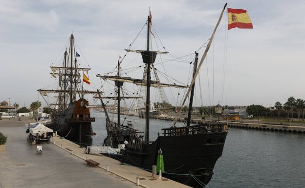 La réplica de la Nao Victoria y el galeón Andalucía hacen escala en Valencia