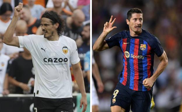 Cavani y Lewandowski: dos goleadores de época se citan en Mestalla