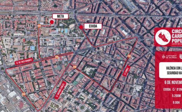 Una carrera popular cortará varias calles de Valencia coincidiendo con la salida de moteros a Cheste