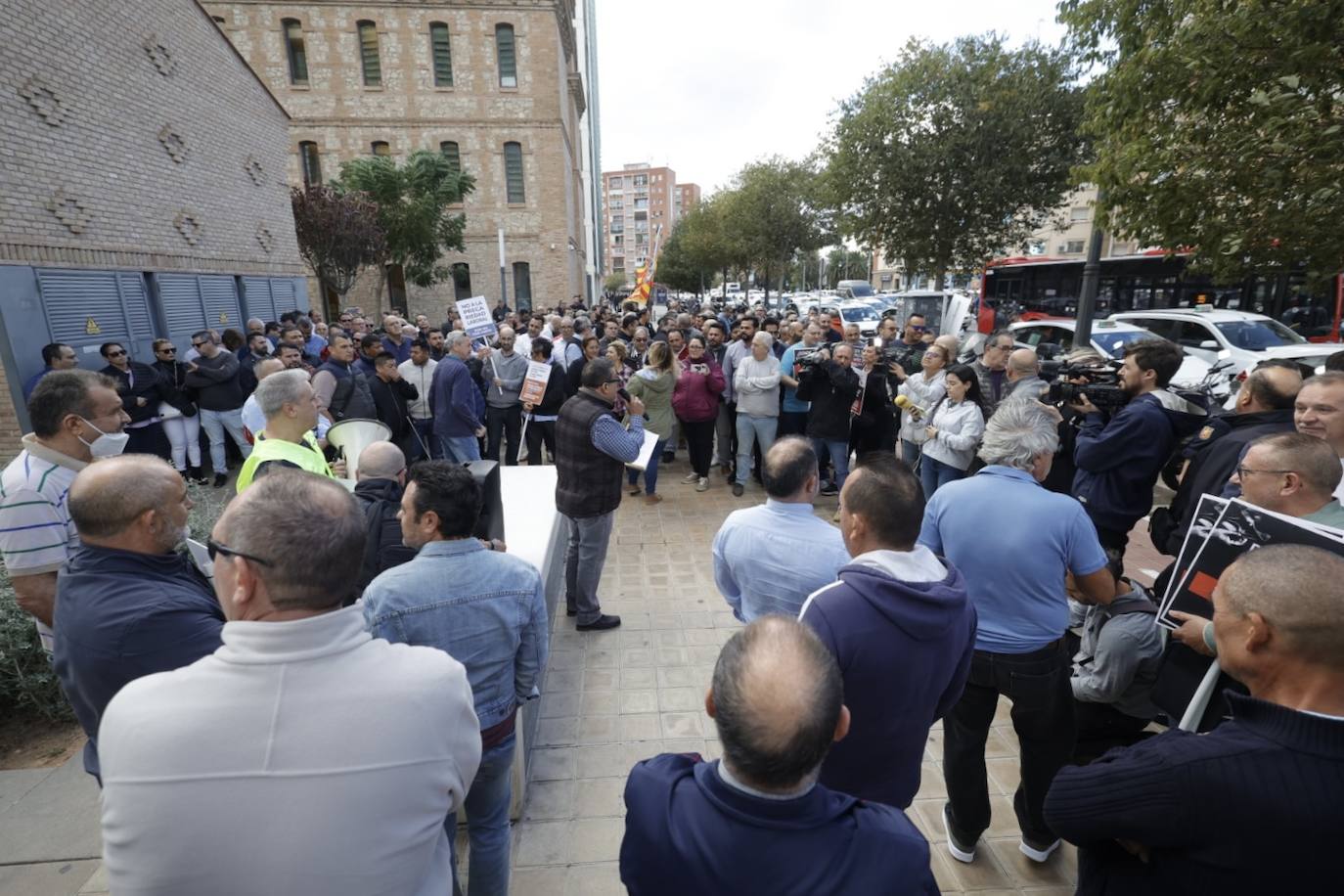 Protesta de los taxistas en Valencia