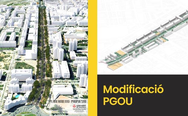 La avenida Ausiàs March de Valencia tendrá cinco carriles menos y jardines en los laterales