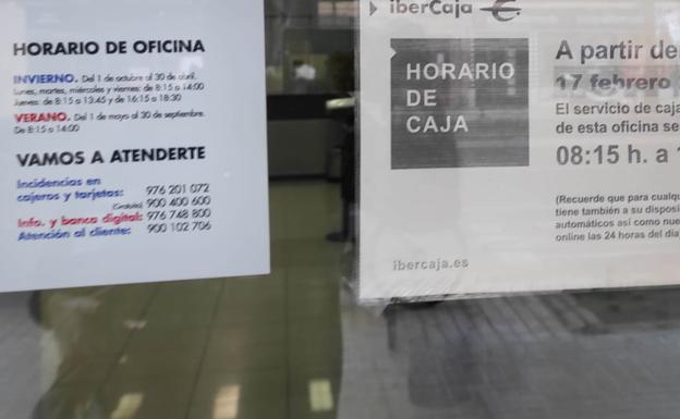 El aviso de Ibercaja a sus clientes sobre el nuevo horario reducido de caja