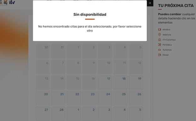 Las ITV valencianas vuelven a quedarse sin citas previas a una semana de la reversión