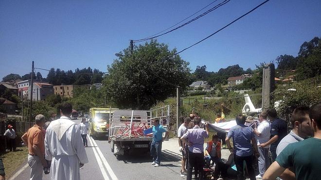 Siete heridos al explotar material pirotécnico en Pontevedra