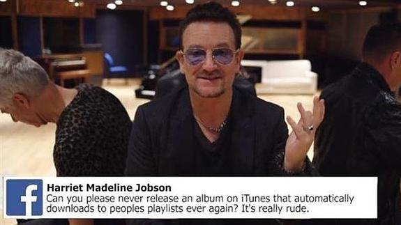 Bono se disculpa por colar el nuevo disco de U2 en las bibliotecas de iTunes