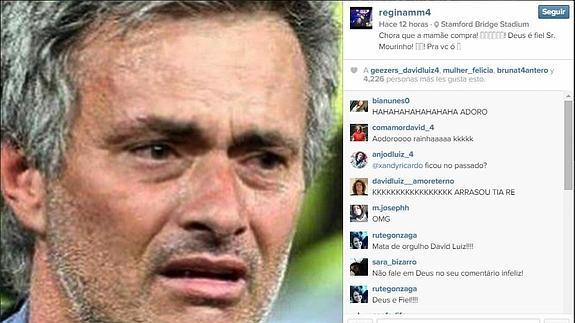 La madre de David Luiz se mofa de Mourinho en Instagram